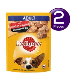 Pedigree Adult Wet Dog Food Chicken & Liver Chunks in Gravy Pouch 70 gms Combo